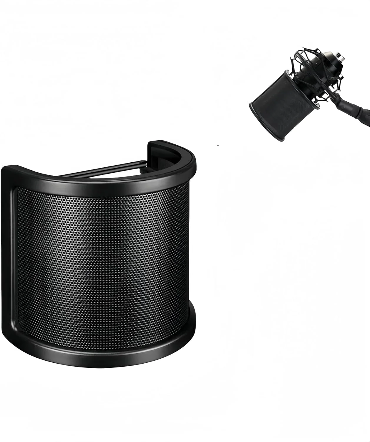 فیلتر پاپ میکروفون توری فلزی یونیورسال، فیلتر ضبط استودیویی، محافظ پاپ میکروفون قابل تنظیم، لوازم جانبی روکش باد میکروفون، مناسب برای اکثر میکروفون ها