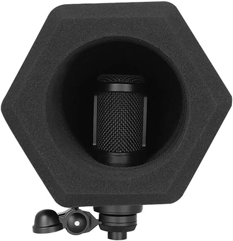 فیلتر پاپ شیلد بادگیر میکروفون، فوم جاذب صدا با تراکم بالا برای ضبط با کیفیت استودیویی و کاهش نویز، مناسب برای ضبط وکال