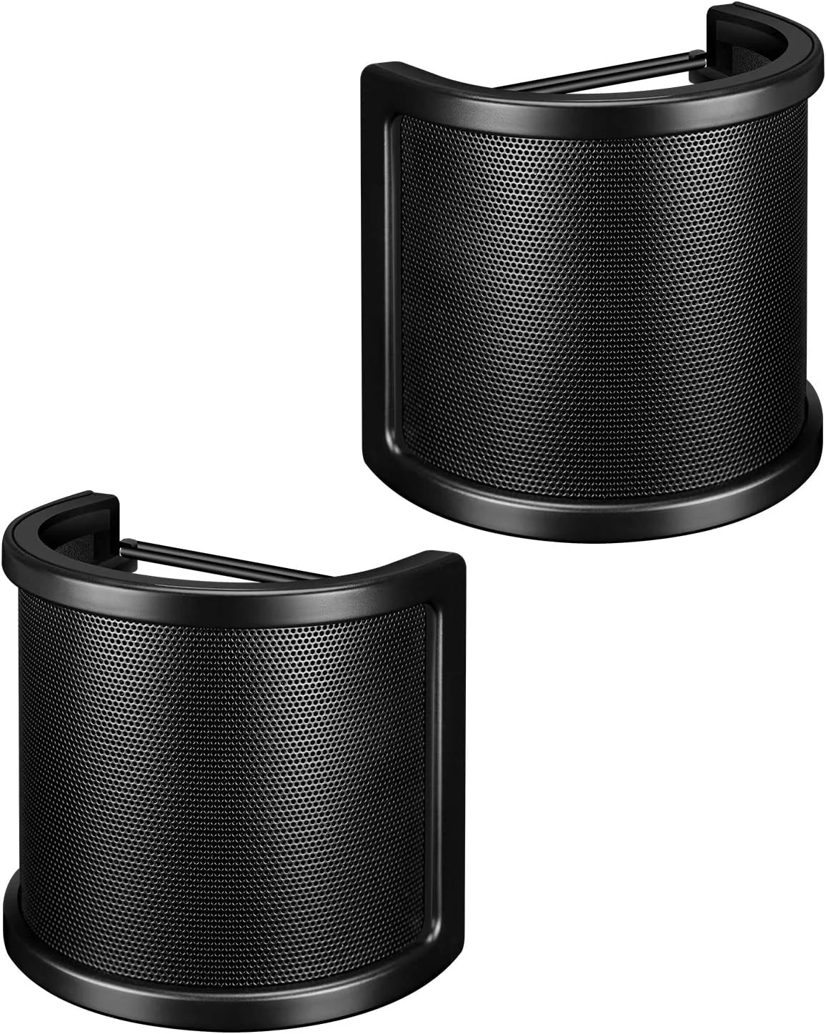 فیلتر پاپ Aokeo، صفحه پاپ میکروفون با توری فلزی، محافظ باد میکروفون جمع و جور برای استودیو ضبط، ویدیوهای یوتیوب، استریمینگ، پادکست (2 عدد)