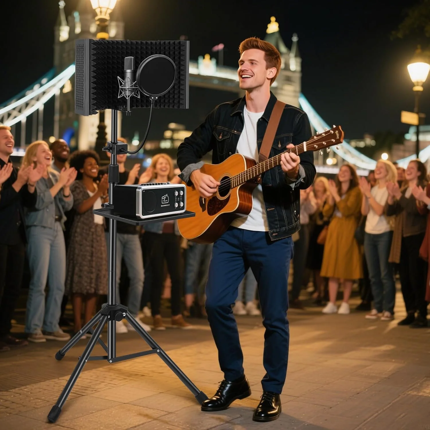 محافظ عایق صدای میکروفون استودیویی AKOZLIN، محافظ تاشو صدا با فیلتر پاپ و پایه سه پایه، آداپتور میکروفون 3/8 اینچ به 5/8 اینچ برای میکروفون های Blue Yeti و کندانسور، تجهیزات استودیوی ضبط محافظ عایق صدای میکروفون استودیویی AKOZLIN، محافظ تاشو صدا با فیلتر پاپ و پایه سه پایه، آداپتور میکروفون 3/8 اینچ به 5/8 اینچ برای میکروفون های Blue Yeti و کندانسور، تجهیزات استودیوی ضبط