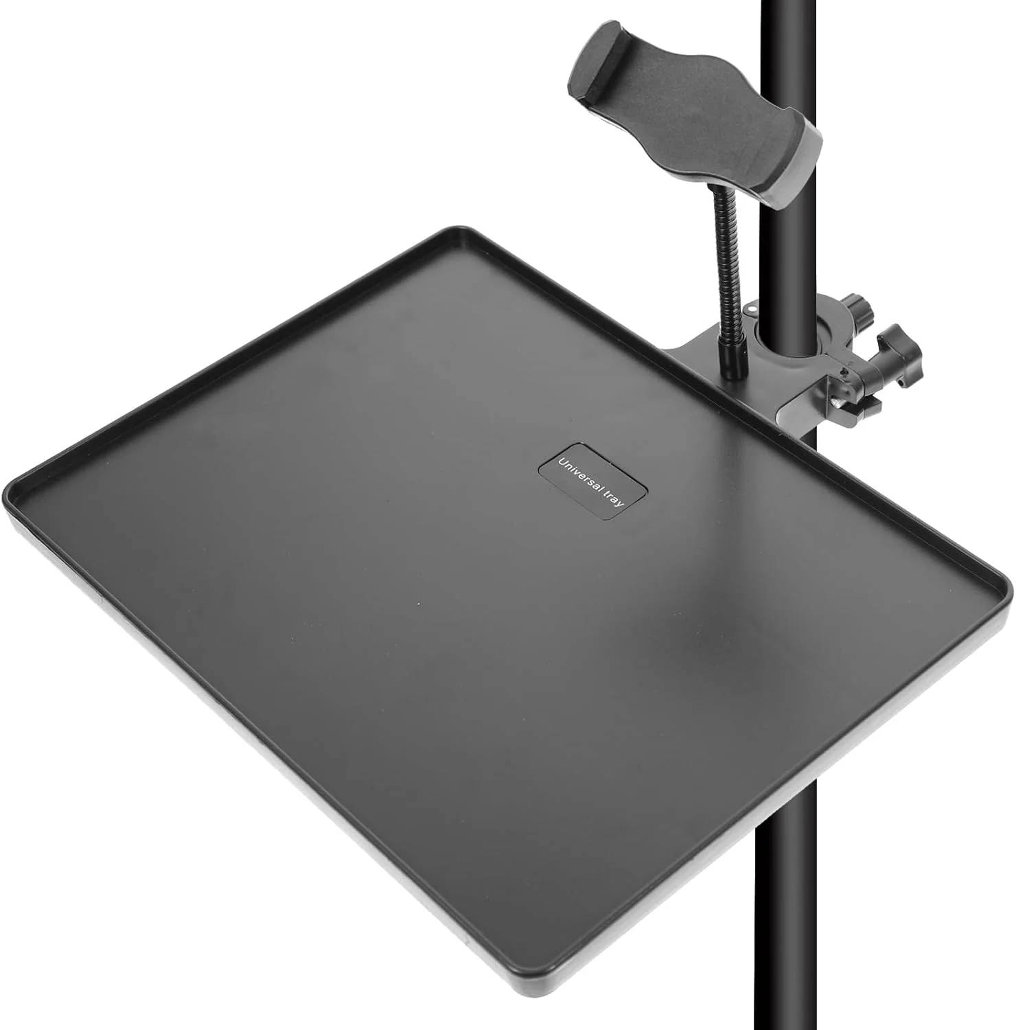 نگهدارنده موبایل UPKOCH سینی لوازم جانبی درام ضبط صدا سینی لپ تاپ نگهدارنده تلفن پایه میکروفون قفسه سینی قفسه صدا سه پایه نگهدارنده تلفن پایه میکروفون جهانی فلزی سیاه