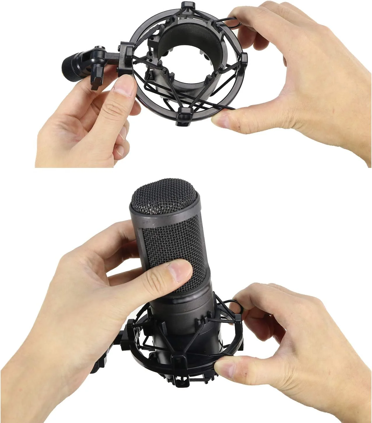 لرزه‌گیر میکروفون YOUSHARES AT2020 - پایه‌های میکروفون نویز و لرزش را کاهش داده و کیفیت ضبط را برای میکروفون‌های خازنی Audio Technica AT2020 AT2020USB+ AT2035 ATR2500 بهبود می‌بخشد