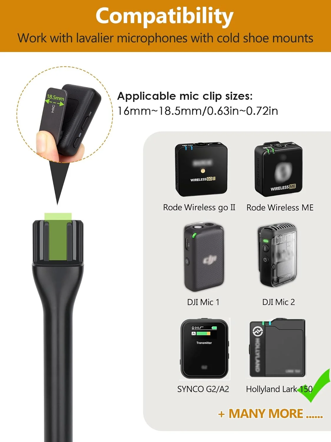 آداپتور دستی میکروفون مصاحبه YOUSHARES برای Rode Wireless Go II/Wireless PRO/Wireless ME/DJI Mic/DJI Mic 2، آداپتور میکروفون دستی مصاحبه سازگار با سیستم میکروفون بی سیم