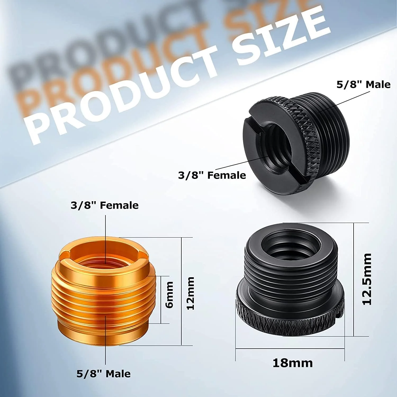 آداپتور پیچ میکروفون 8 عددی 3/8 اینچ مادگی به 5/8 اینچ نری، آداپتور پیچ پایه میکروفون جهانی رزوه ای برای پایه میکروفون، پلاستیکی و آلومینیومی آداپتور پیچ میکروفون 8 عددی 3/8 اینچ مادگی به 5/8 اینچ نری، آداپتور پیچ پایه میکروفون جهانی رزوه ای برای پایه میکروفون، پلاستیکی و آلومینیومی