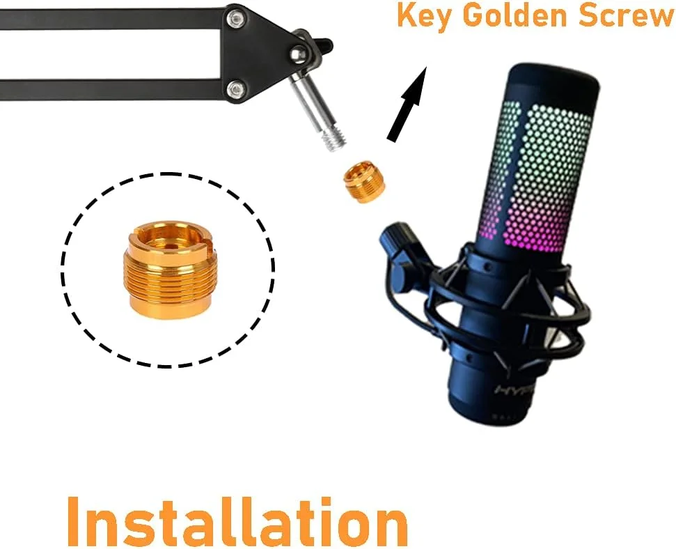 بازوی بوم YUZUHOME برای میکروفون Hyperx Quadcast، پایه قیچی میکروفون تعلیق قابل تنظیم، برای ضبط استودیویی و پخش سازگار با میکروفون Hyper X QuadCast S