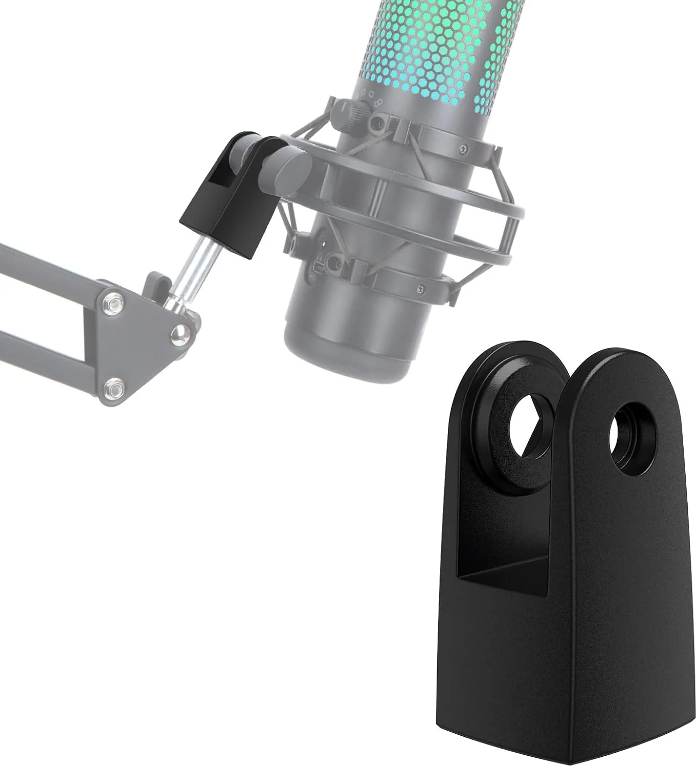 آداپتور اتصال میکروفون برای HyperX QuadCast، آداپتور اتصال HyperX QuadCast S به بازوی بوم به همراه آداپتور پیچ 3/8 اینچی