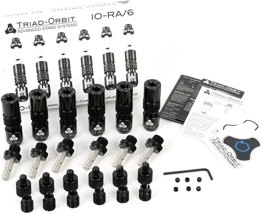 کوپلر تغییر سریع Triad-Orbit IO-RA/6 - IO Retrofit، آلومینیومی، بسته 6 عددی