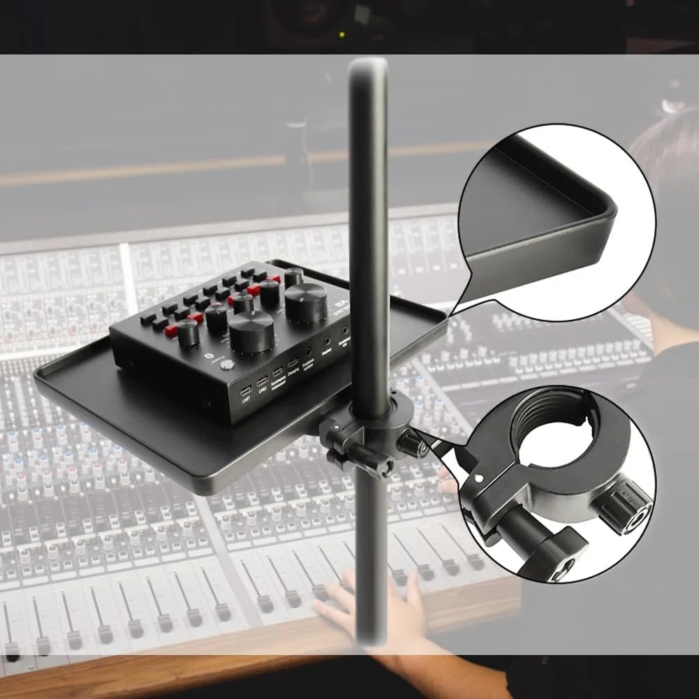 سینی نگهدارنده پایه میکروفون یونیورسال، گیره قابل تنظیم، سینی پلاستیکی پایه میکروفون با گیره، پایه میکروفون برای پخش زنده، استریم زنده، کارائوکه سینی نگهدارنده پایه میکروفون یونیورسال، گیره قابل تنظیم، سینی پلاستیکی پایه میکروفون با گیره، پایه میکروفون برای پخش زنده، استریم زنده، کارائوکه