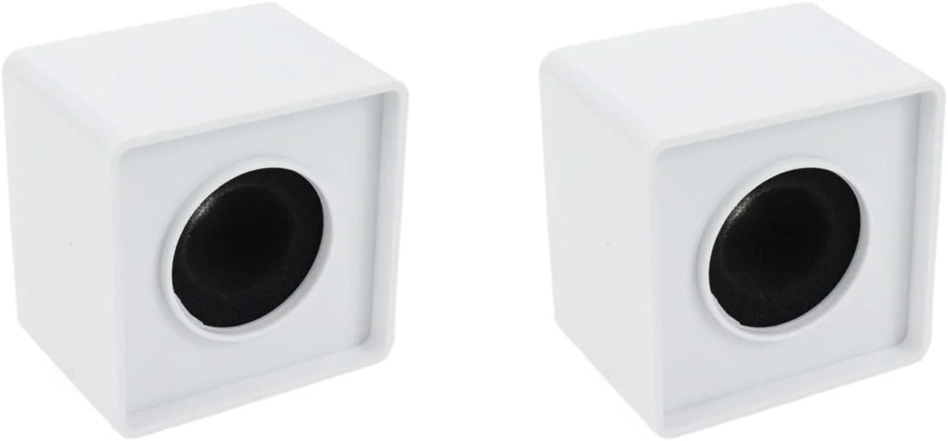 2 عدد پایه میکروفون مکعبی مربع، لوگوی ایستگاه میکروفون ABS برای مصاحبه، سفید