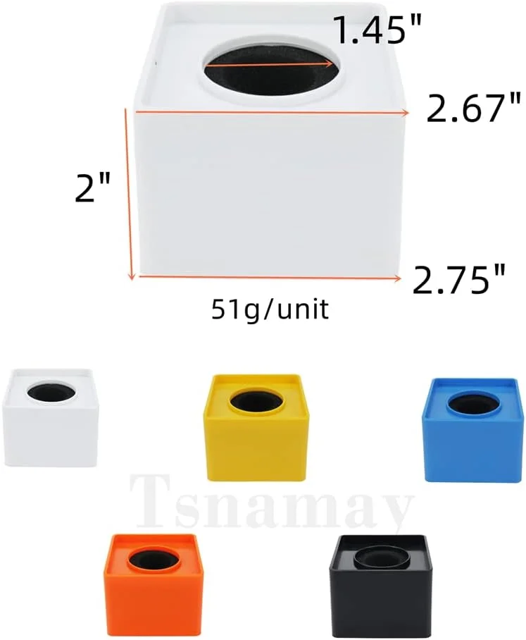 2 عدد پایه میکروفون مکعبی مربع، لوگوی ایستگاه میکروفون ABS برای مصاحبه، سفید