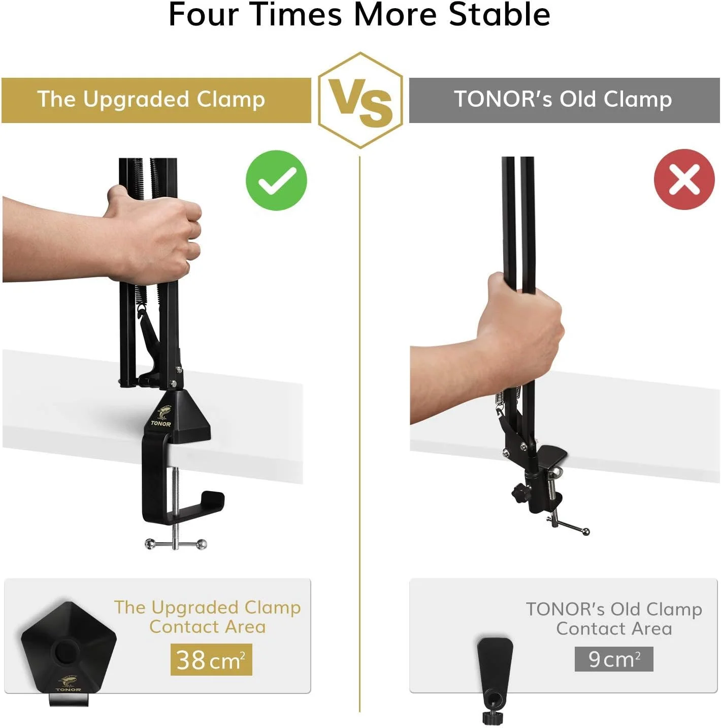 پایه میکروفون TONOR مدل T20، بازوی میکروفون معلق قیچی قابل تنظیم با فیلتر پاپ، آداپتور 3/8 اینچ به 5/8 اینچ، گیره میکروفون، گیره سنگین ارتقا یافته برای میکروفون های Hyperx Blue Yeti Rode Elgato و غیره (T20)