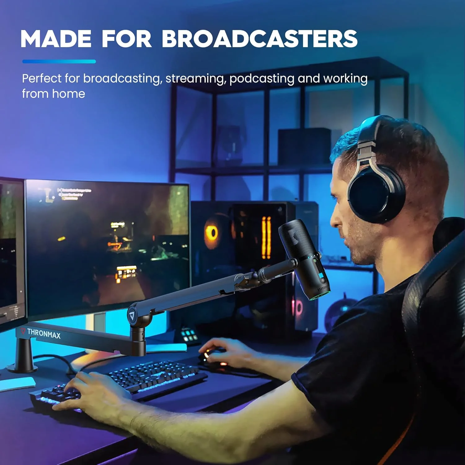 بازوی میکروفون THRONMAX Twist S6، پایه میکروفون کم ارتفاع با مدیریت کابل، گیره رومیزی، نصب همه کاره، بازوی میکروفون تمام فلزی و کاملا قابل تنظیم برای استریم، بازی، دفتر کار خانگی، جهانی… بازوی میکروفون THRONMAX Twist S6، پایه میکروفون کم ارتفاع با مدیریت کابل، گیره رومیزی، نصب همه کاره، بازوی میکروفون تمام فلزی و کاملا قابل تنظیم برای استریم، بازی، دفتر کار خانگی، جهانی…