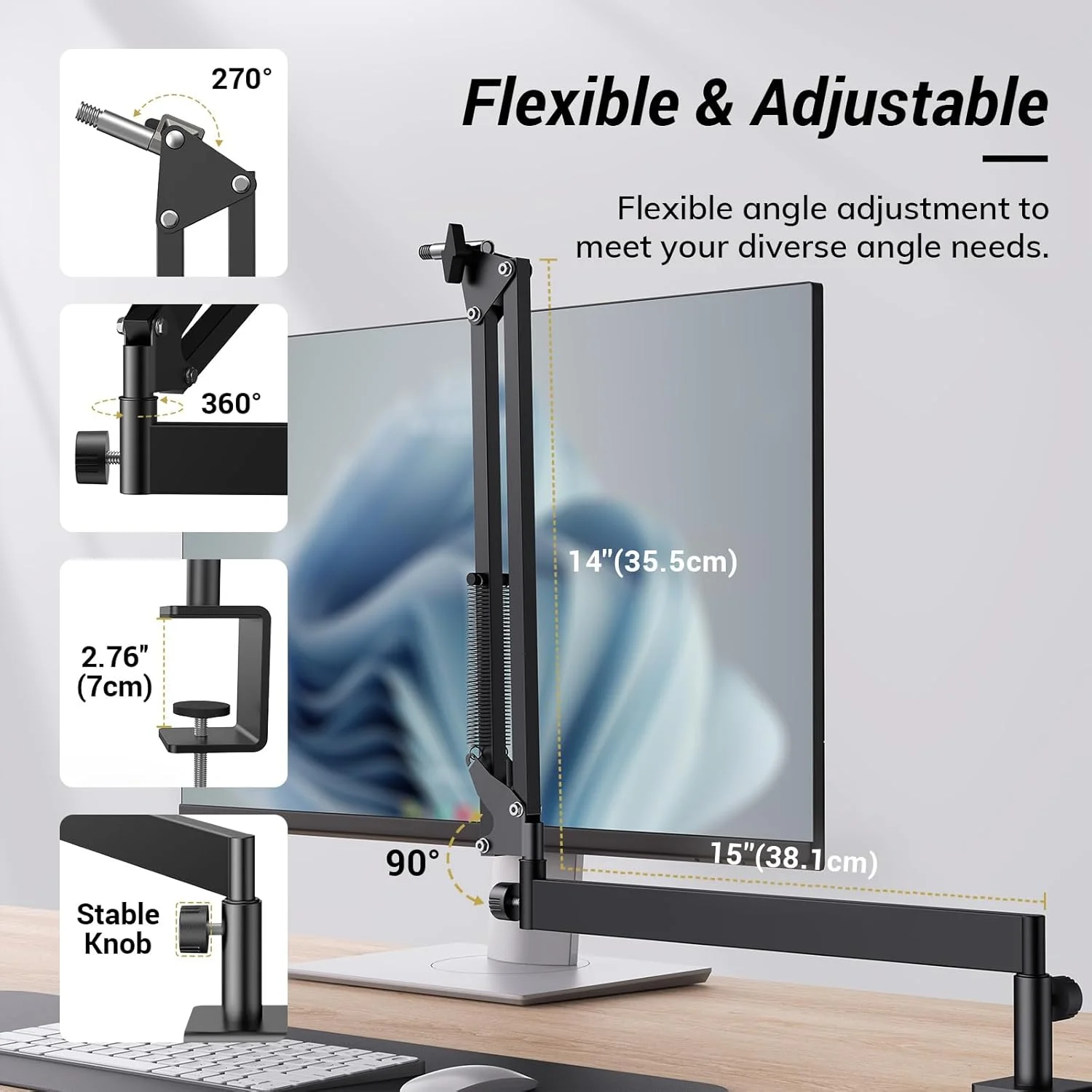بازوی میکروفون TONOR، پایه میکروفون ممتاز با نمای کم برای بازی، پادکست، استریم و ضبط صدا، کاملا قابل تنظیم با چرخش 360 درجه و تاشو 90 درجه برای HyperX Blue Yeti Rode Razer T20LP بازوی میکروفون TONOR، پایه میکروفون ممتاز با نمای کم برای بازی، پادکست، استریم و ضبط صدا، کاملا قابل تنظیم با چرخش 360 درجه و تاشو 90 درجه برای HyperX Blue Yeti Rode Razer T20LP