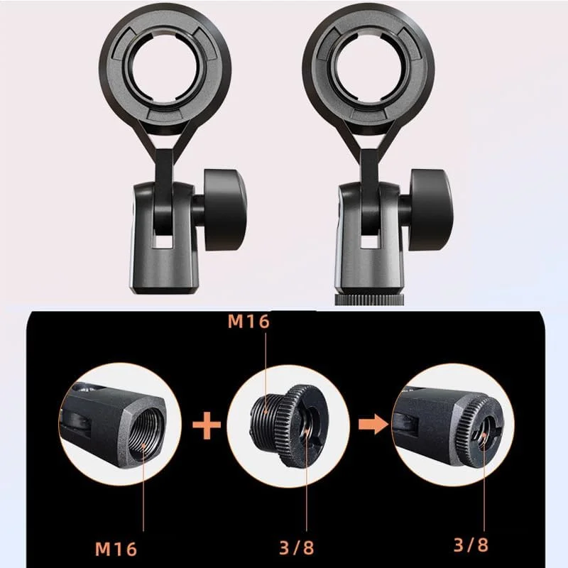 بسته 2 عددی گیره میکروفون کاندنسر، پایه نگهدارنده میکروفون کاندنسر با رزوه 22 میلیمتری، آداپتور بازوی بوم پایه برای میکروفونهای دیافراگم کاردیوئید، ضبط استودیویی، استریمینگ، میکروفونهای گیمینگ وکال بسته 2 عددی گیره میکروفون کاندنسر، پایه نگهدارنده میکروفون کاندنسر با رزوه 22 میلیمتری، آداپتور بازوی بوم پایه برای میکروفونهای دیافراگم کاردیوئید، ضبط استودیویی، استریمینگ، میکروفونهای گیمینگ وکال