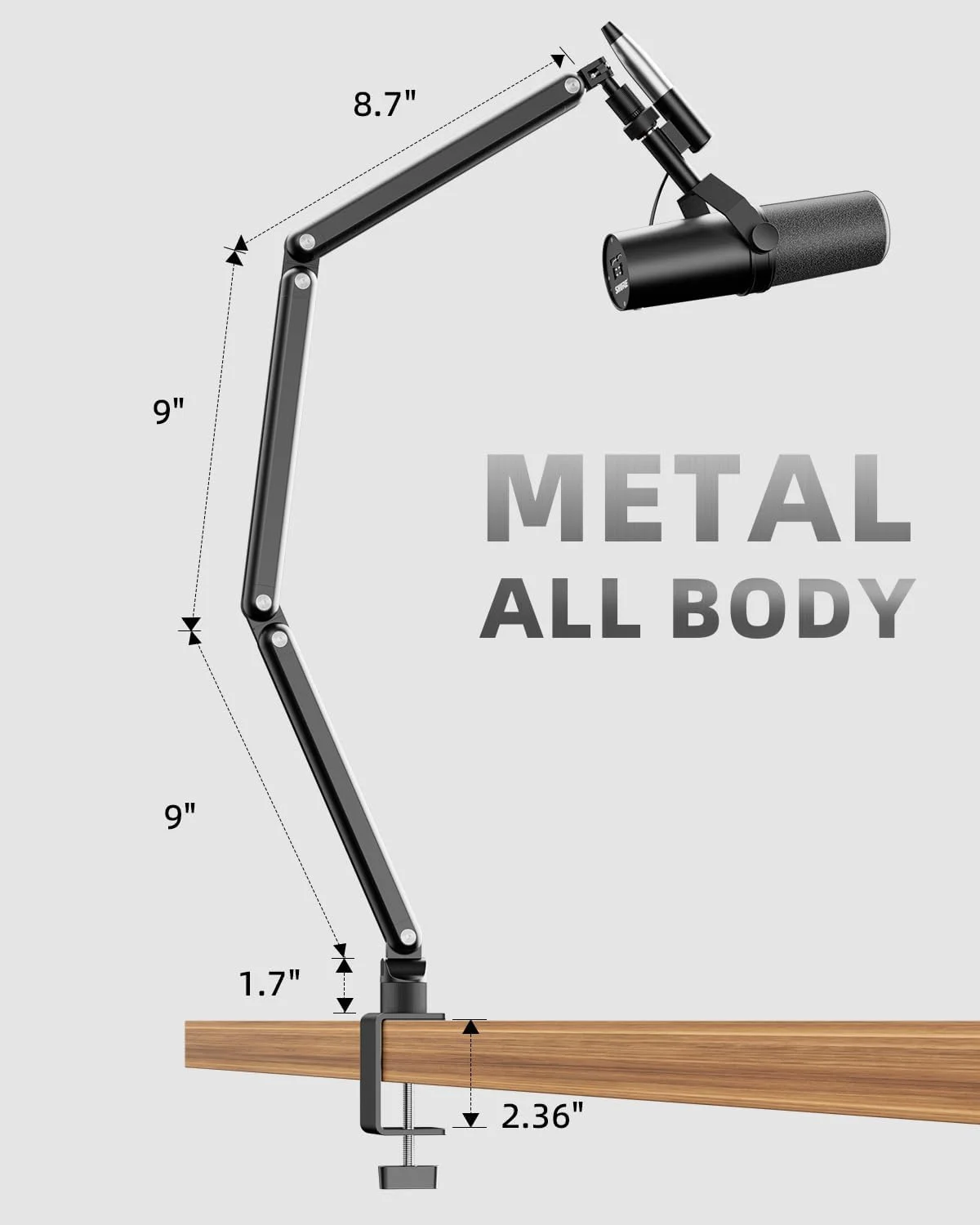 بازوی میکروفون TODI، بازوی میکروفون چرخشی برای میکروفونهای سبک، پایه میکروفون رومیزی قابل نگهداری برای تحمل وزن 3 پوند با گیره نصب، بازوی بوم پایه میکروفون با کانال کابل با رزوه 3/8 و 5/8 اینچ برای پادکست، بازی بازوی میکروفون TODI، بازوی میکروفون چرخشی برای میکروفونهای سبک، پایه میکروفون رومیزی قابل نگهداری برای تحمل وزن 3 پوند با گیره نصب، بازوی بوم پایه میکروفون با کانال کابل با رزوه 3/8 و 5/8 اینچ برای پادکست، بازی