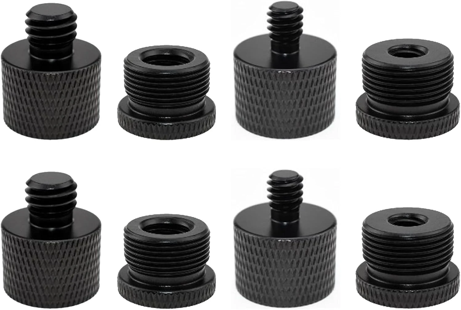 8 عدد آداپتور رزوه میکروفون (3/8 مادگی به 5/8 نری، 1/4 مادگی به 5/8 نری، 5/8 مادگی به 1/4 نری و 5/8 مادگی به 3/8 نری)، آداپتور پایه دوربین، آداپتور پیچی میکروفون، آداپتور رزوه میکروفون، آداپتور پایه میکروفون