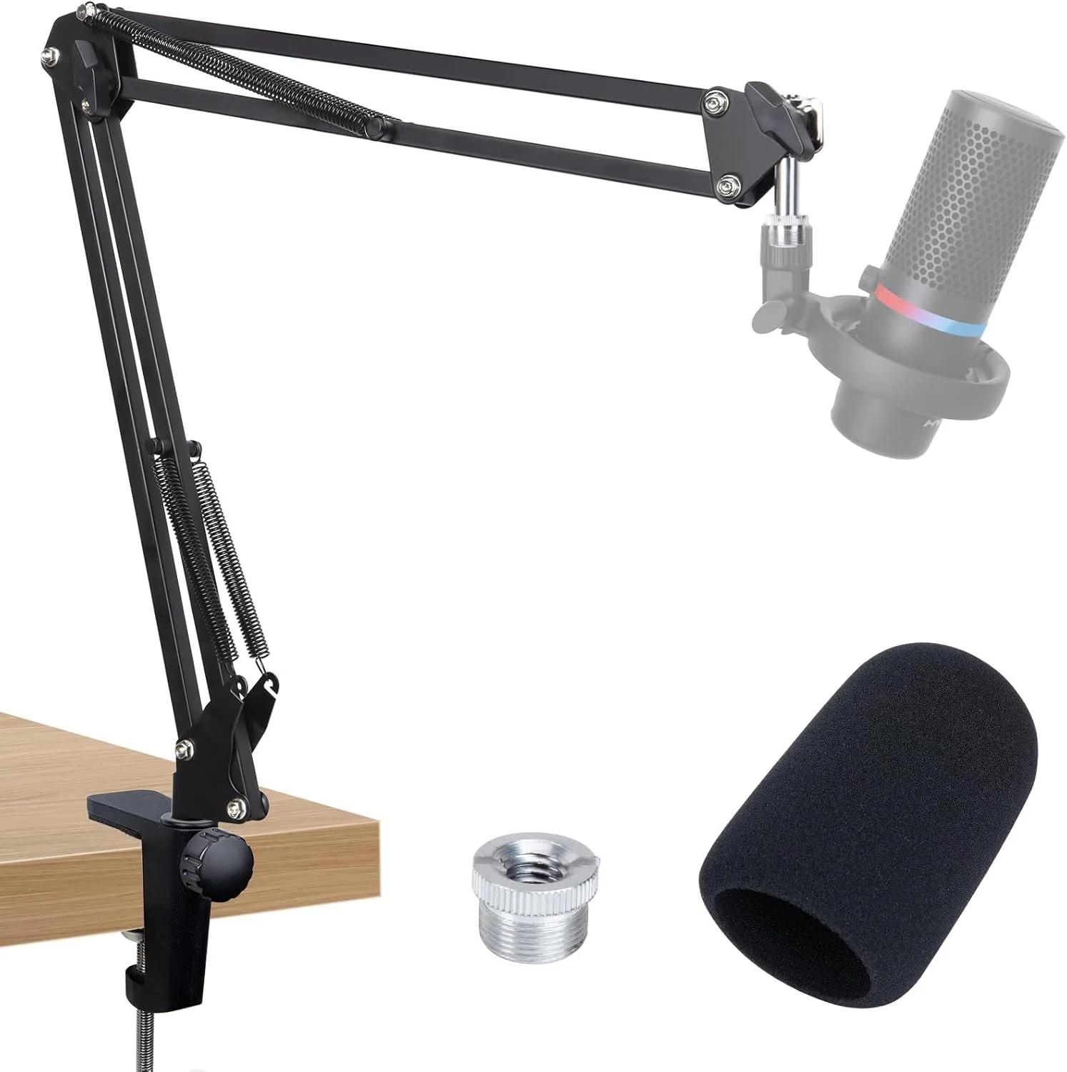 پایه میکروفون بازویی SUNMON HyperX DuoCast - پایه میکروفون سازگار با HyperX DuoCast، مشکی، سبک مدرن، فولاد آلیاژی