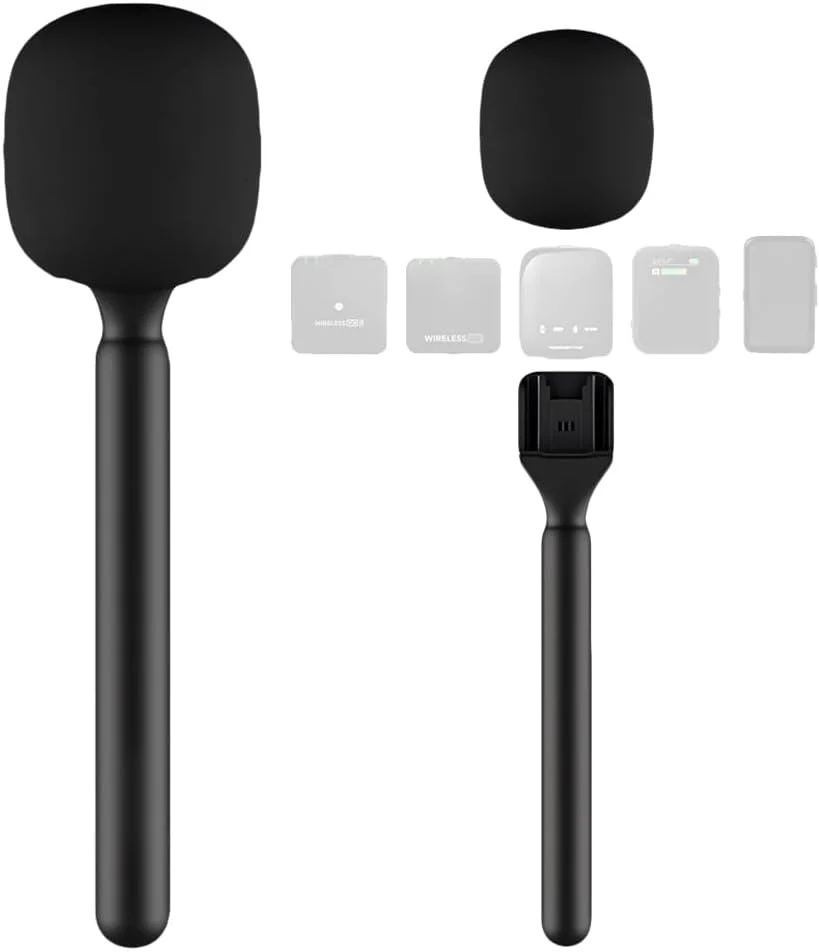 دسته میکروفون سازگار با DJI Rode Wireless Go آداپتور میکروفون بی سیم مصاحبه جهانی با فوم ضد باد برای همه میکروفون های یقه ای