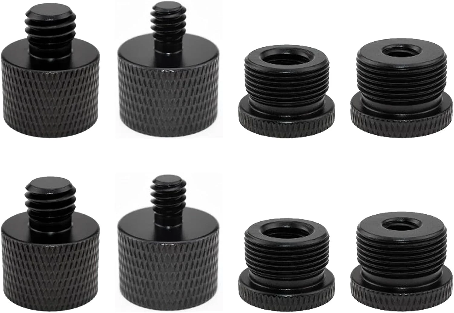 8 عدد آداپتور رزوه میکروفون (3/8 مادگی به 5/8 نری، 1/4 مادگی به 5/8 نری، 5/8 مادگی به 1/4 نری و 5/8 مادگی به 3/8 نری)، آداپتور پایه دوربین، آداپتور پیچی میکروفون، آداپتور رزوه میکروفون، آداپتور پایه میکروفون