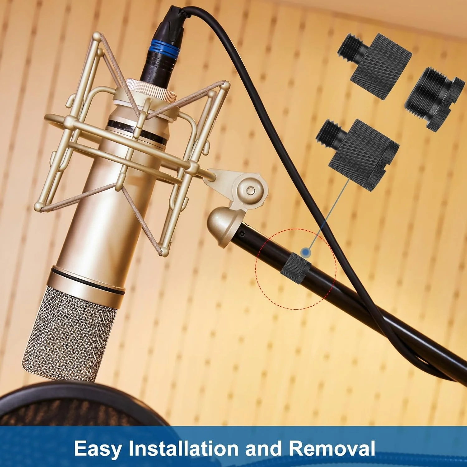 مجموعه آداپتور پایه میکروفون TERRIFI، 8 عدد آداپتور رزوه ای - 5/8 اینچ مادگی به 3/8 اینچ نری، 3/8 اینچ مادگی به 5/8 اینچ نری، 5/8 اینچ مادگی به 1/4 اینچ نری، 1/4 اینچ مادگی به 5/8 اینچ نری، برای پایه میکروفون و بازوی بوم