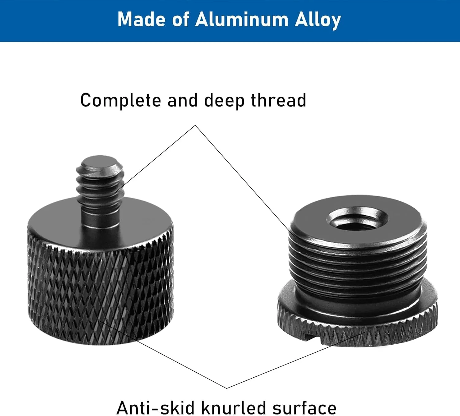 مجموعه آداپتور پایه میکروفون TERRIFI، 8 عدد آداپتور رزوه ای - 5/8 اینچ مادگی به 3/8 اینچ نری، 3/8 اینچ مادگی به 5/8 اینچ نری، 5/8 اینچ مادگی به 1/4 اینچ نری، 1/4 اینچ مادگی به 5/8 اینچ نری، برای پایه میکروفون و بازوی بوم