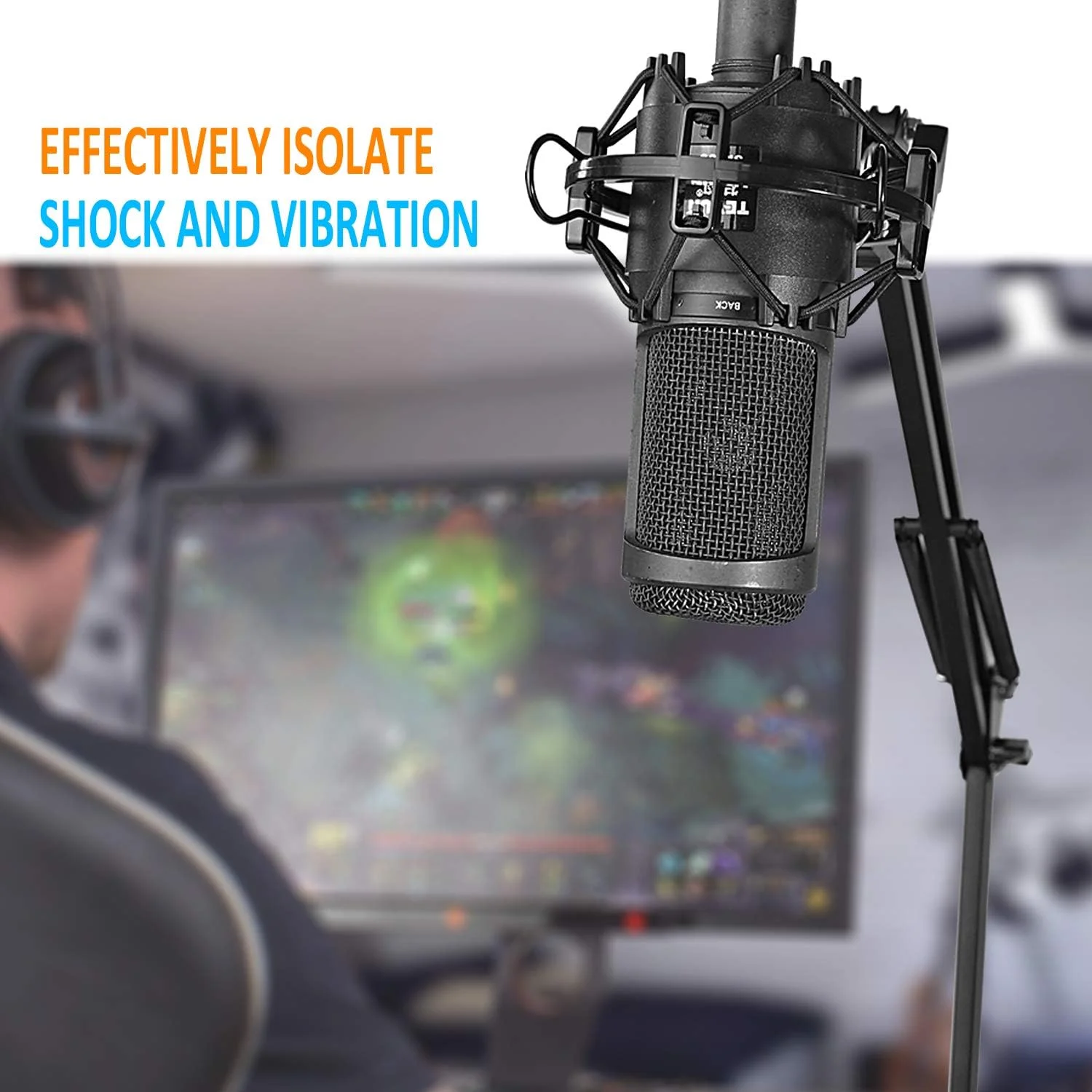 لرزه گیر میکروفون SUNMON AT2020، پایه لرزه گیر کاهش دهنده نویز لرزش برای میکروفون های خازنی Audio Technica AT2020 AT2035 AT4040 AT2020USB ATR2500x