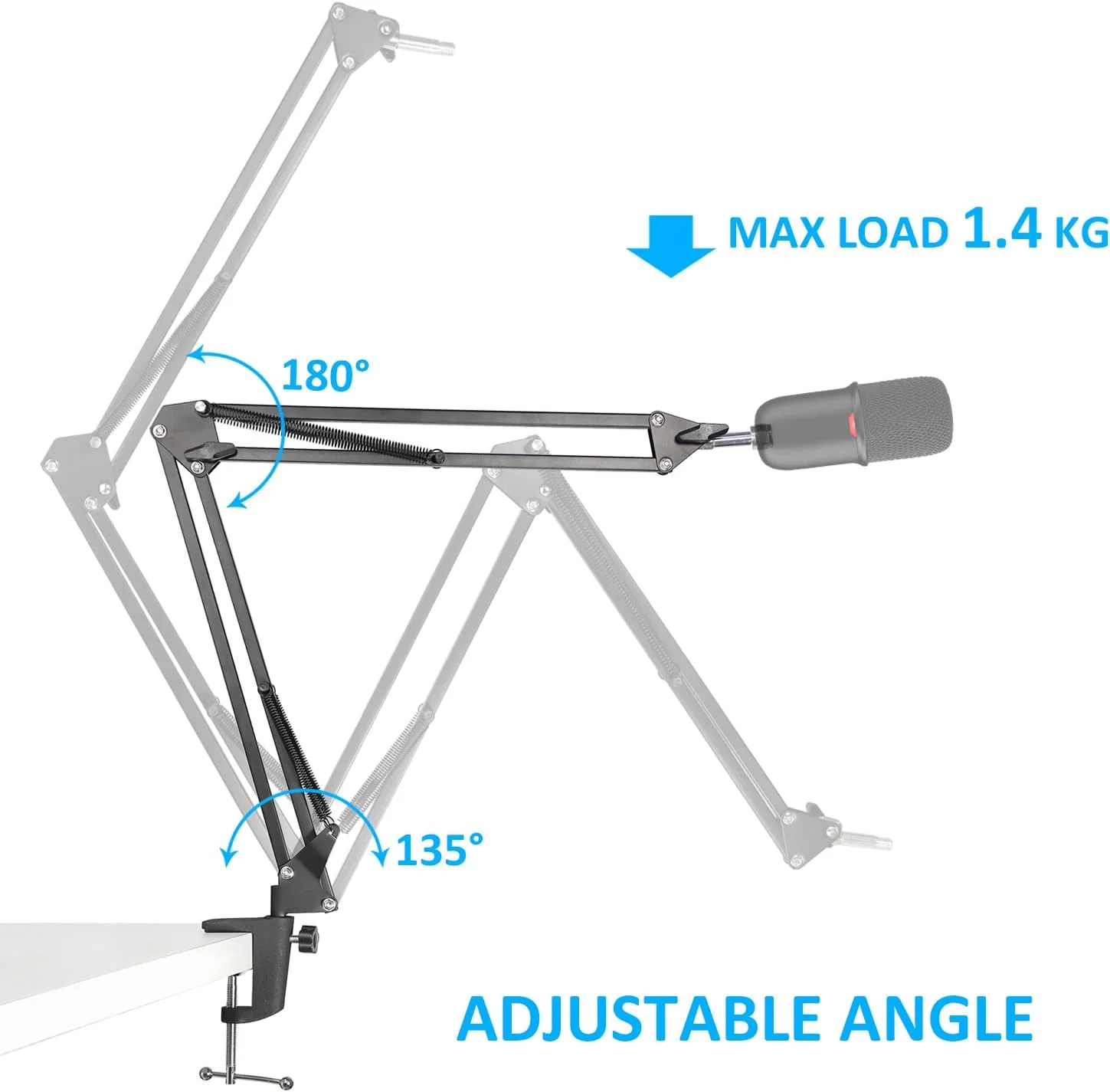 پایه بازویی میکروفون SUNMON SoloCast، پایه بازویی قیچی تعلیق قابل تنظیم برای میکروفون گیمینگ HyperX SoloCast