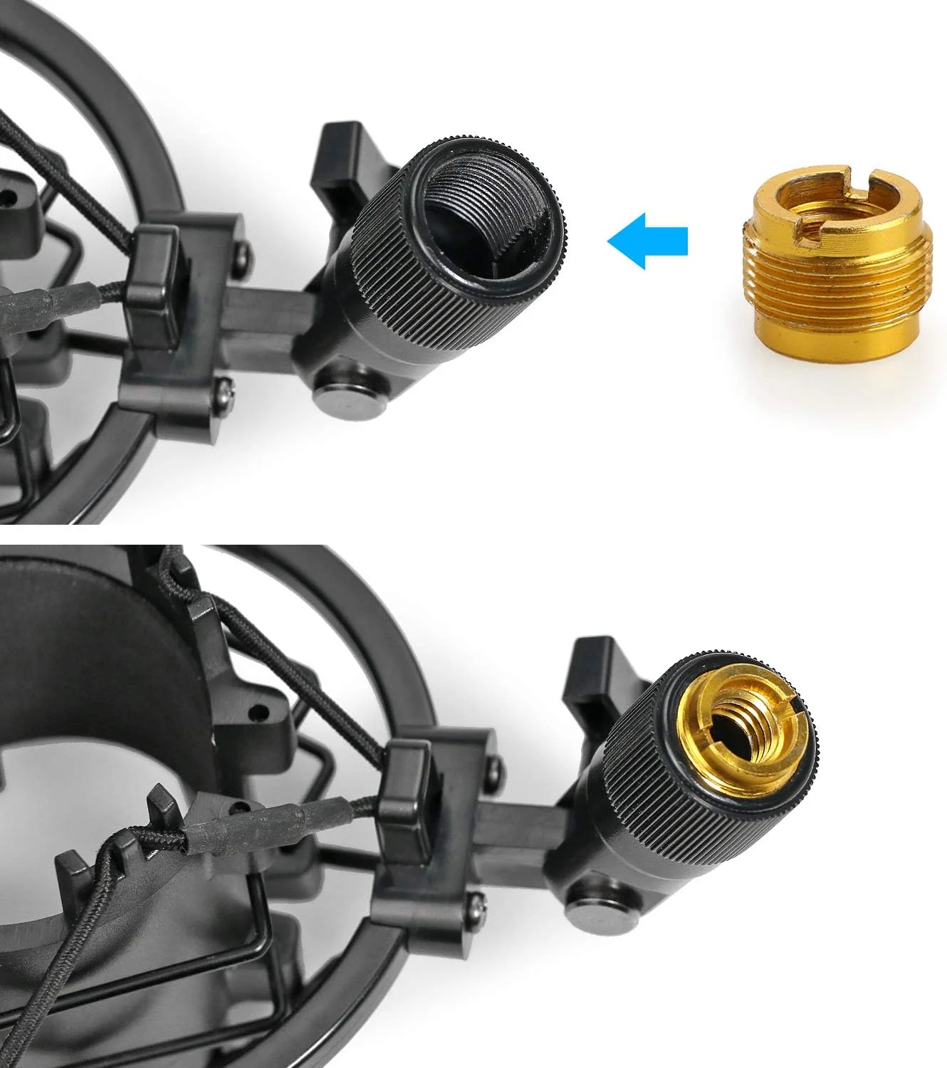 لرزه گیر میکروفون SUNMON AT2020، پایه لرزه گیر کاهش دهنده نویز لرزش برای میکروفون های خازنی Audio Technica AT2020 AT2035 AT4040 AT2020USB ATR2500x