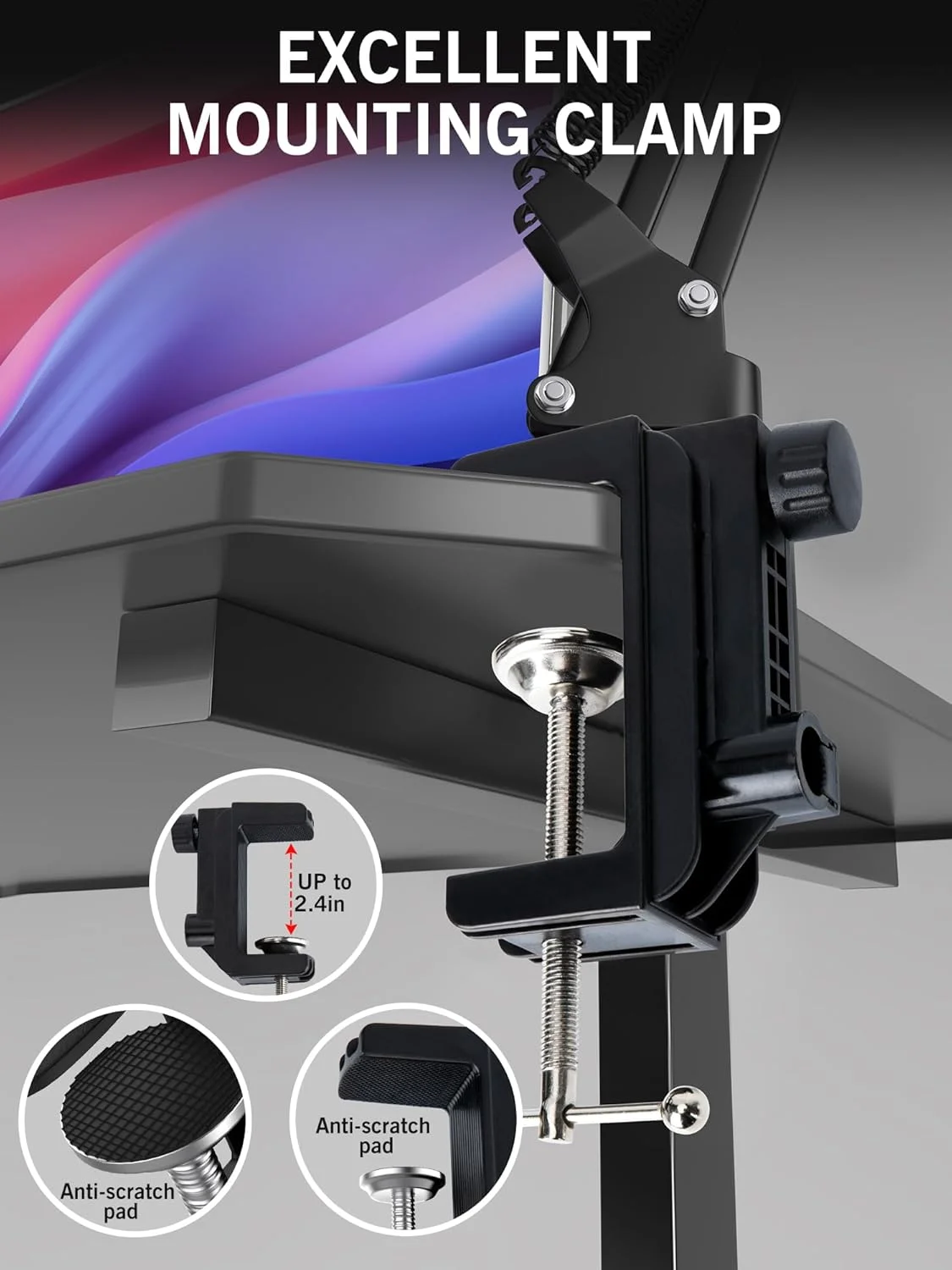 پایه بازویی میکروفون SUNMON SoloCast، پایه بازویی قیچی تعلیق قابل تنظیم برای میکروفون گیمینگ HyperX SoloCast