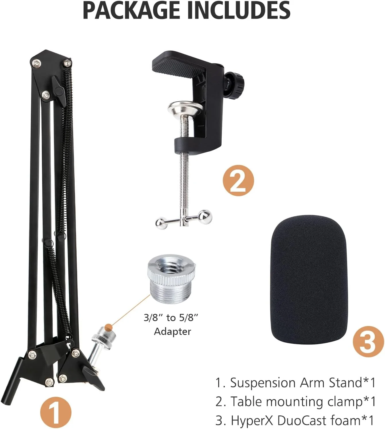 پایه میکروفون بازویی SUNMON HyperX DuoCast - پایه میکروفون سازگار با HyperX DuoCast، مشکی، سبک مدرن، فولاد آلیاژی