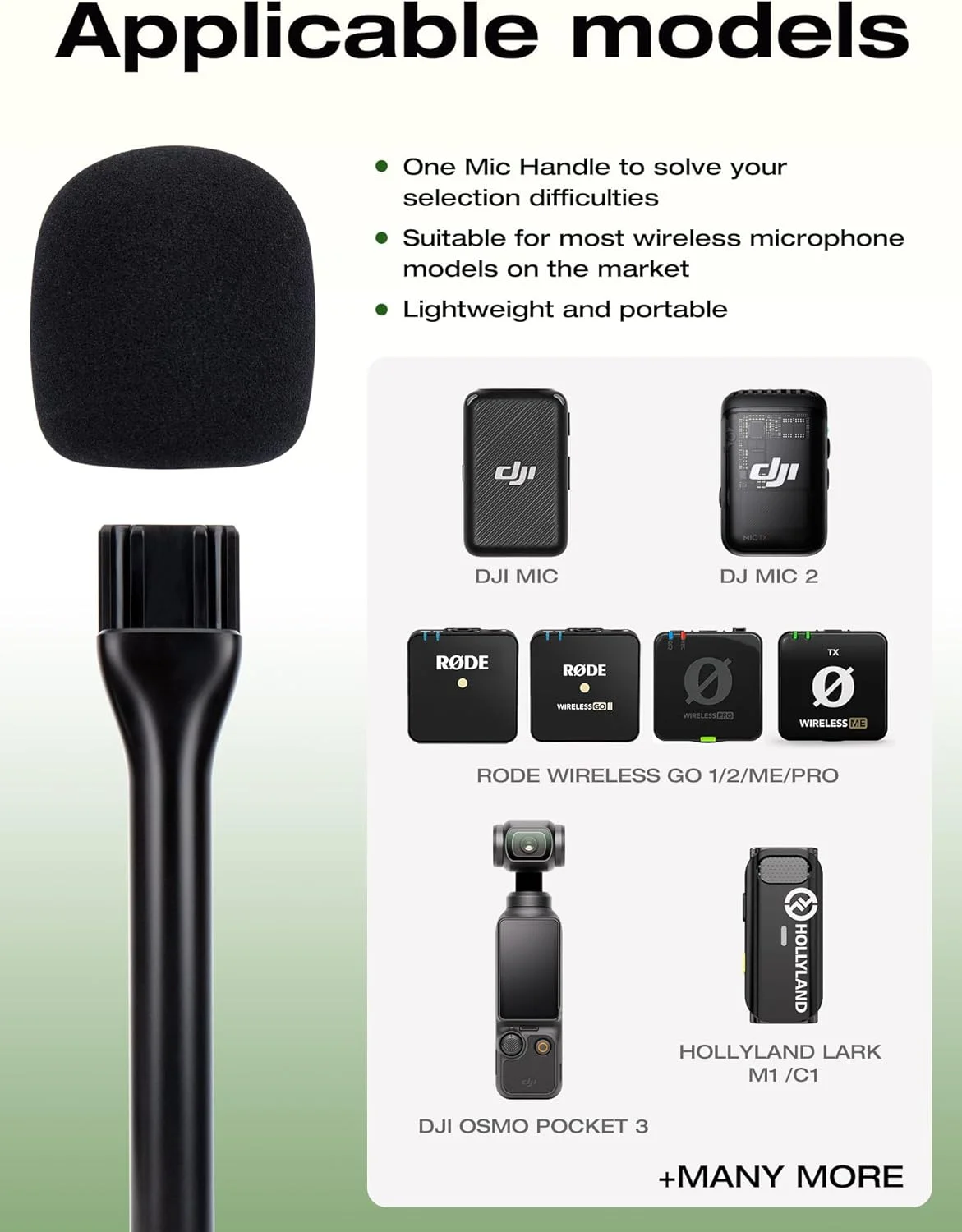 نگهدارنده میکروفون دستی SUNMON برای DJI Mic، نگهدارنده برای Rode Wireless GO 2، میکروفون دستی مصاحبه برای DJI Mic 2، Rode Wireless Pro، Synco G1/A2، Movo و سایر