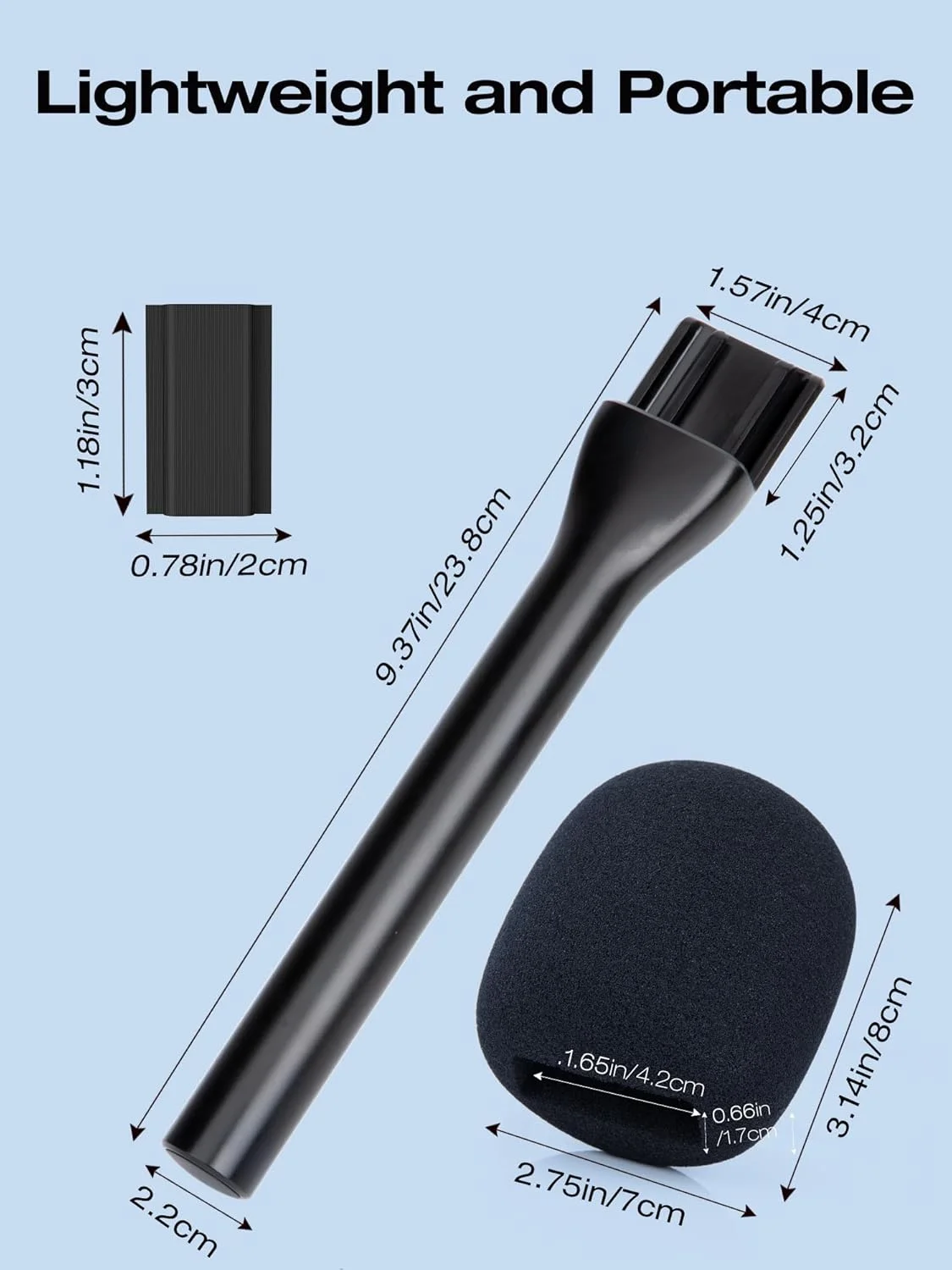 نگهدارنده مغناطیسی میکروفون بی سیم سانمون برای DJI Mic Mini، پایه میکروفون برای DJI Mic1/2، پایه میکروفون دستی قابل حمل برای مصاحبه برای Rode Wireless Micro/GO 2/ME/Pro (دستی مغناطیسی با 1 پاپ فیلتر)