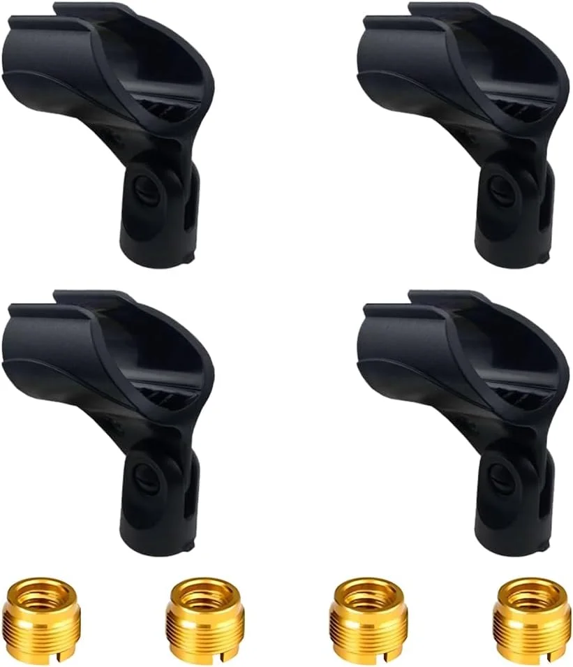 گیره میکروفون با پایه، نگهدارنده گیره میکروفون قابل تنظیم، گیره نگهدارنده میکروفون جهانی برای سیم دار و بی سیم