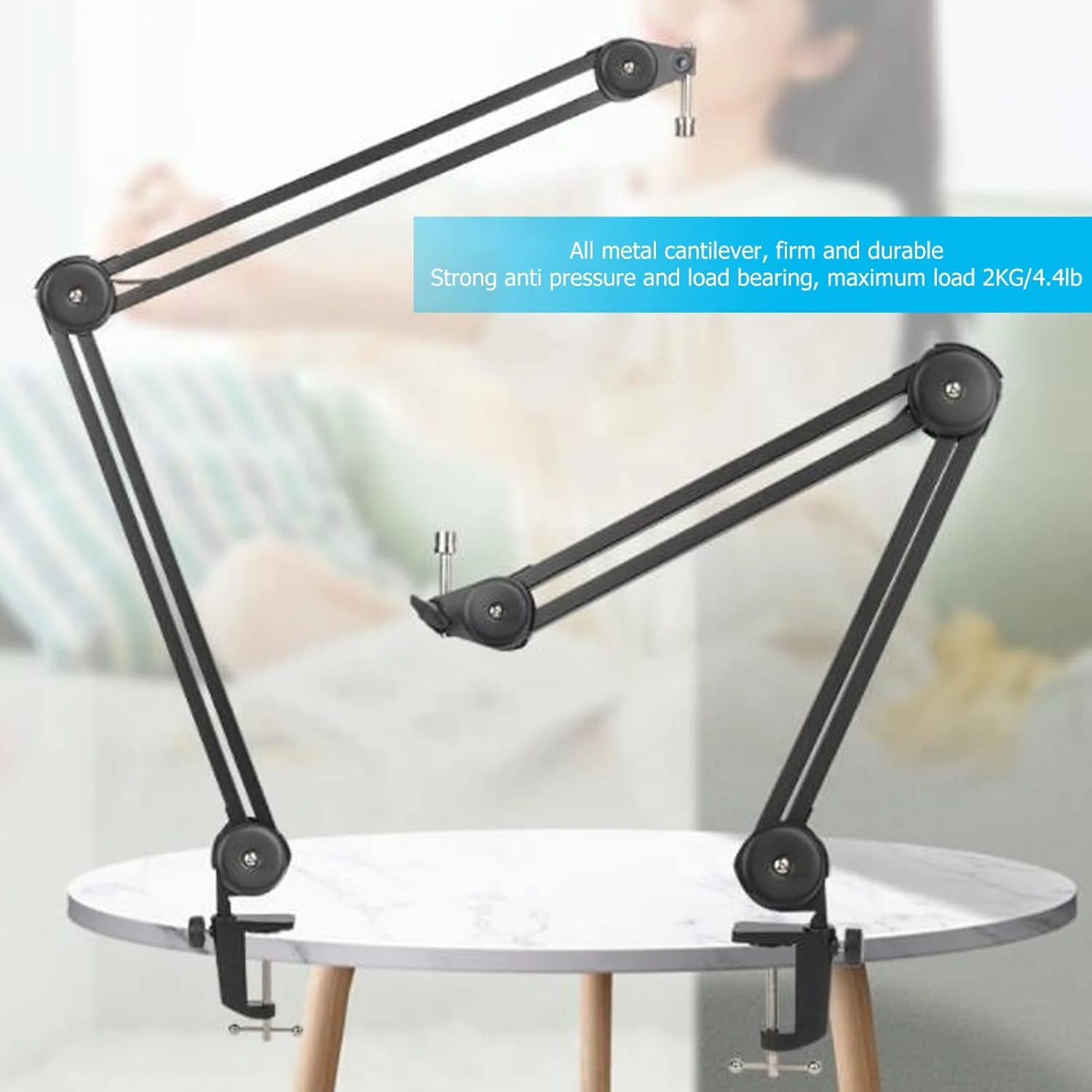 پایه میکروفون soobu، پایه بازوی رومیزی میکروفون حرفه ای، پایه های بازویی قیچی میکروفون قابل تنظیم، پایه رومیزی میکروفون برای ایستگاه های رادیویی، پخش زنده، استودیوهای ضبط