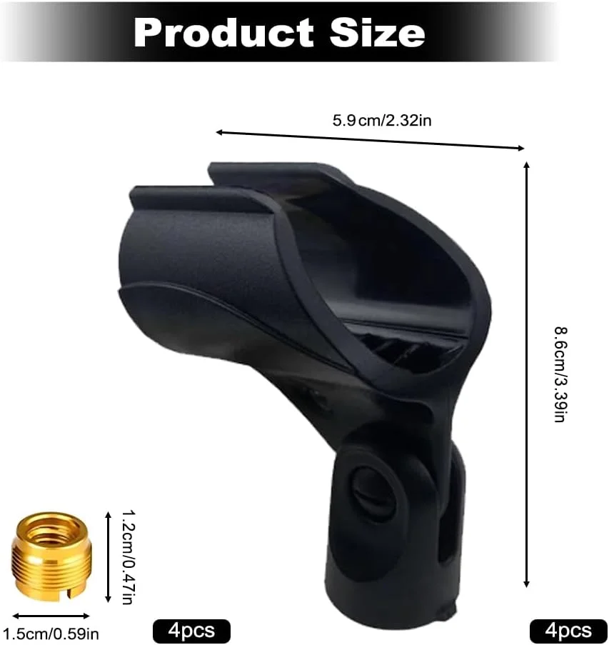 گیره میکروفون با پایه، نگهدارنده گیره میکروفون قابل تنظیم، گیره نگهدارنده میکروفون جهانی برای سیم دار و بی سیم