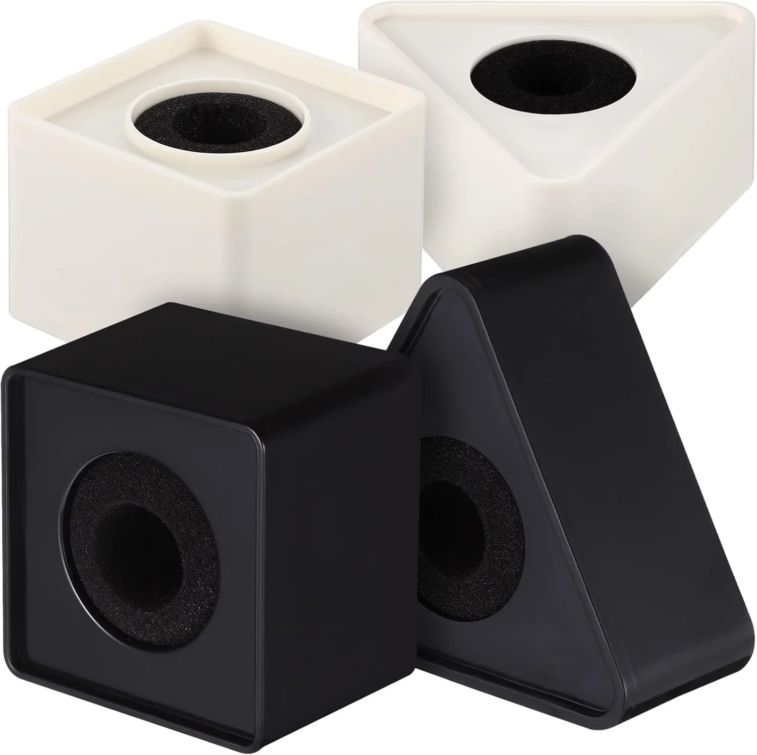 STOBOK 1 ست پرچم میکروفون ایستگاه مکعبی شکل آرم ایستگاه میکروفون جنس ABS برای مصاحبه های کنفرانس تلویزیونی