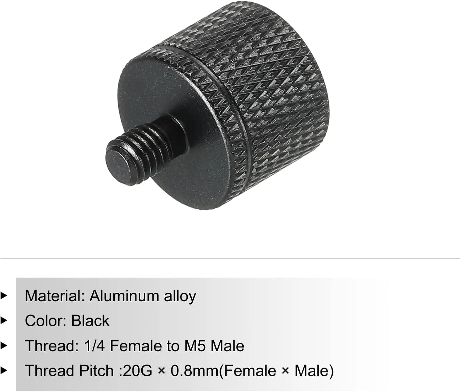 تبدیل مادگی 1/4 اینچ به نری M5 برای پایه میکروفون و سه پایه دوربین، مشکی