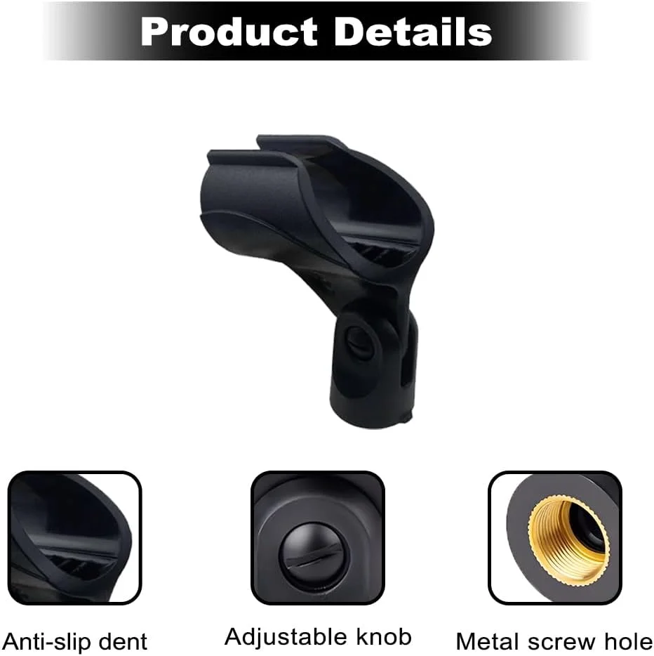 گیره میکروفون با پایه، نگهدارنده گیره میکروفون قابل تنظیم، گیره نگهدارنده میکروفون جهانی برای سیم دار و بی سیم