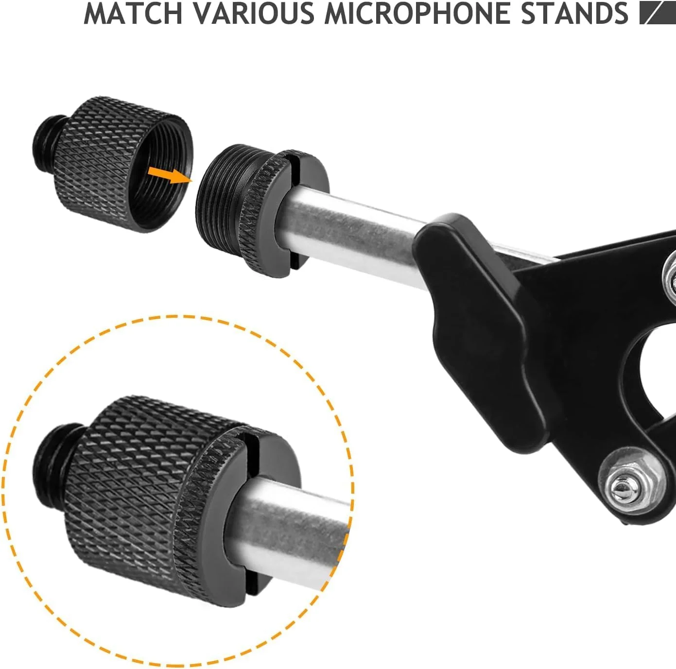 آداپتور پایه میکروفون 8 عددی - 1/8 به 3/8، 3/8 به 5/8، 5/8 به 1/4 و 1/4 به 5/8