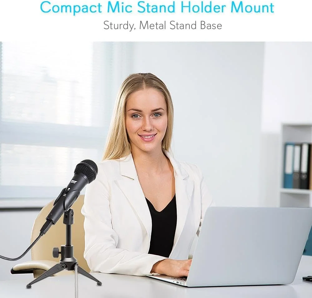 پایه میکروفون رومیزی سه پایه Pyle - ارتفاع قابل تنظیم 12 تا 22 سانتی متر با پشتیبانی کلاچ سنگین وزن 2.2 کیلوگرم - ایده آل برای ضبط پادکست یا برنامه های رومیزی PMKSDT25