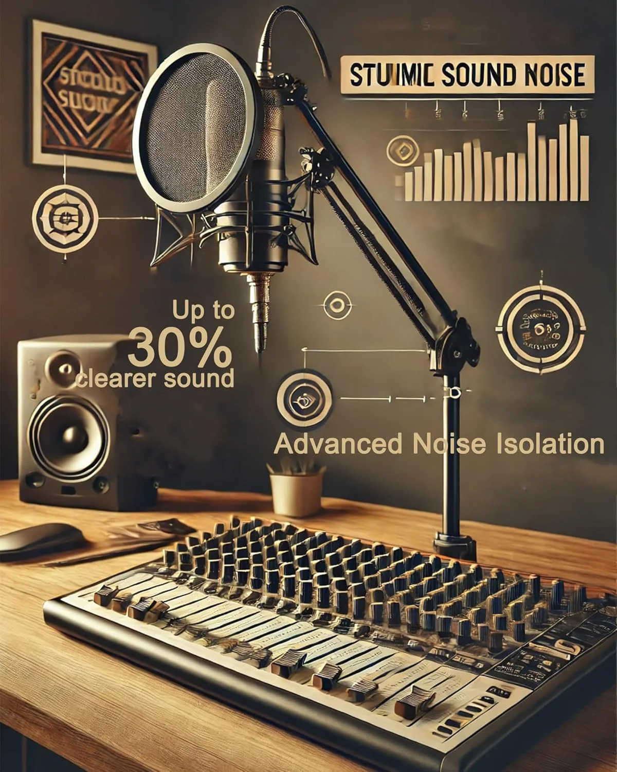 پایه میکروفون حرفه ای قابل تنظیم 52-54 سانتی متری برای تجهیزات ضبط صدا با لرزه گیر برای استفاده در استودیو، خانه، پادکست، استریمینگ و گیمینگ