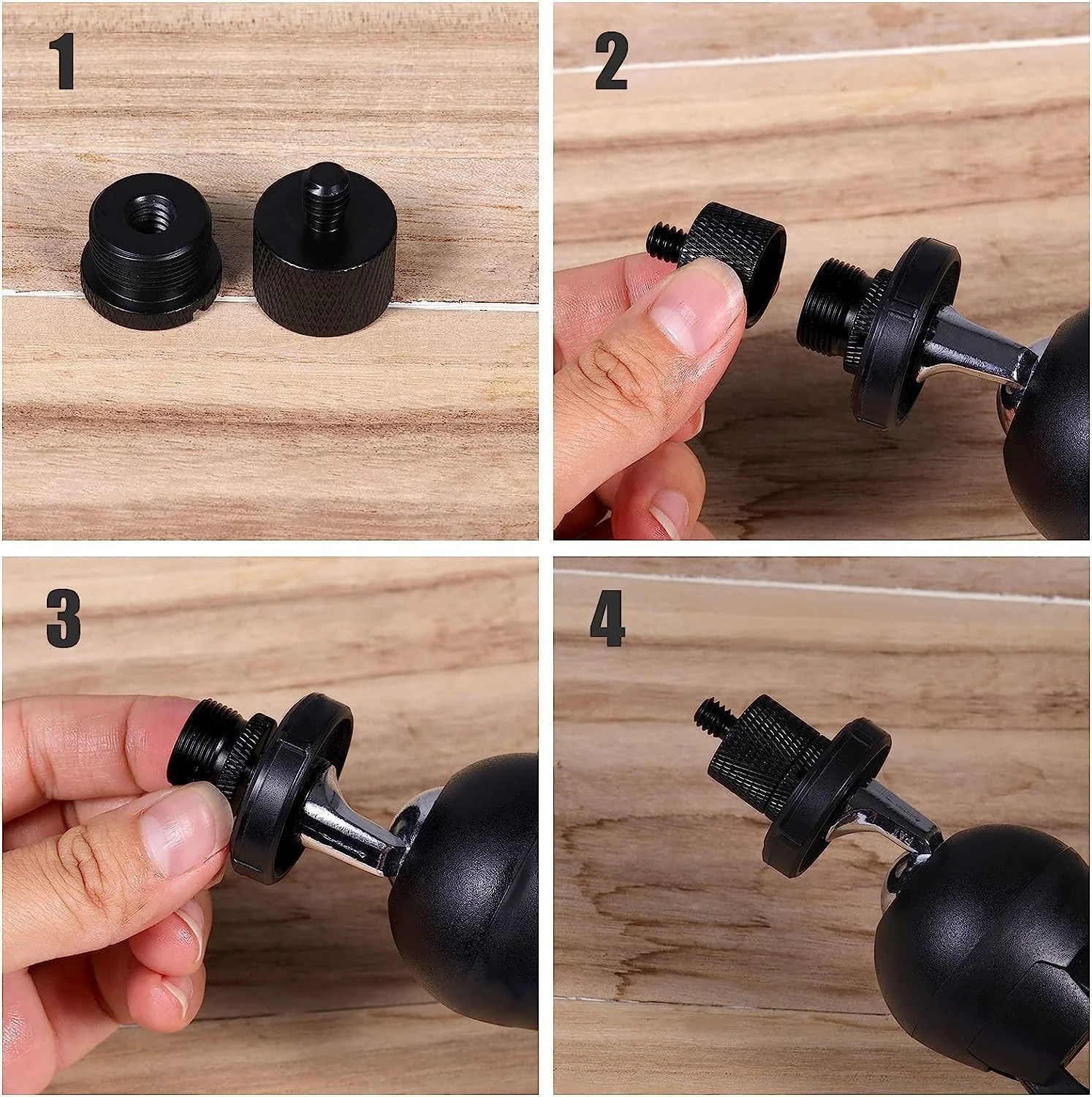 آداپتور پایه میکروفون 8 عددی - 1/8 به 3/8، 3/8 به 5/8، 5/8 به 1/4 و 1/4 به 5/8