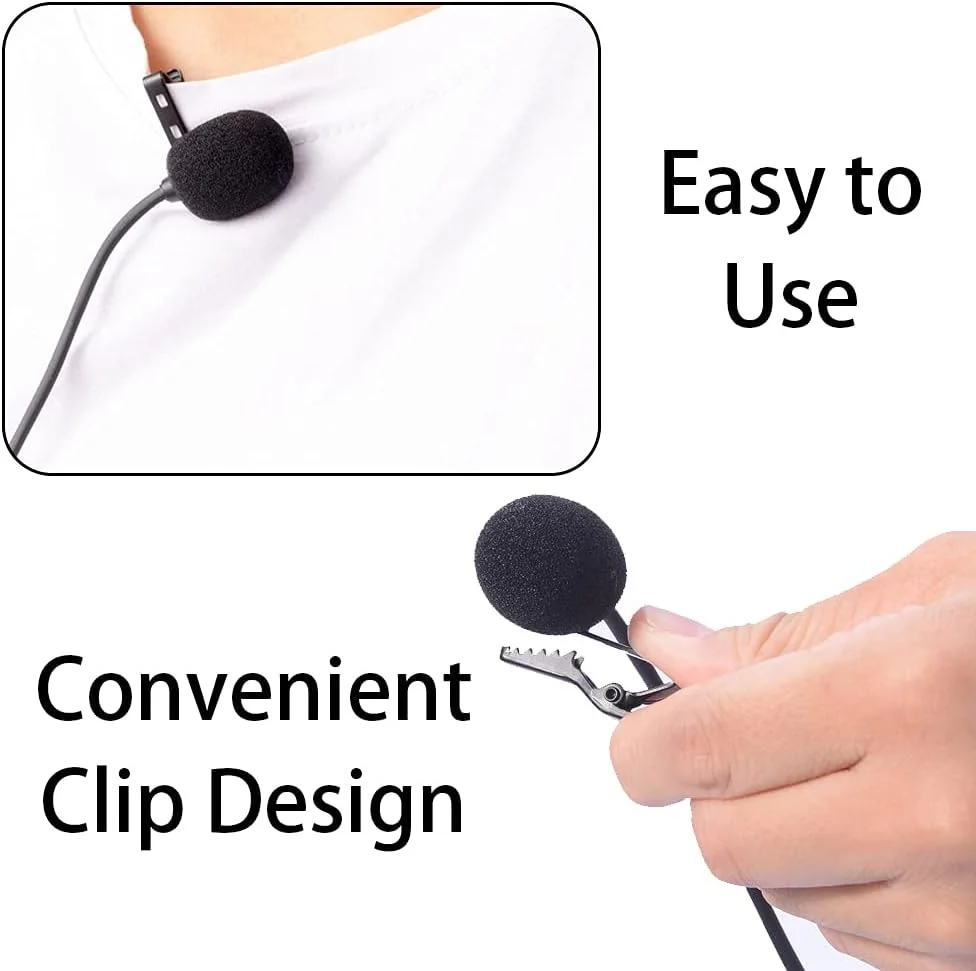 گیره میکروفون یقه ای مینی قابل حمل 6 میلی متری، گیره نگهدارنده ایمن میکروفون یقه ای