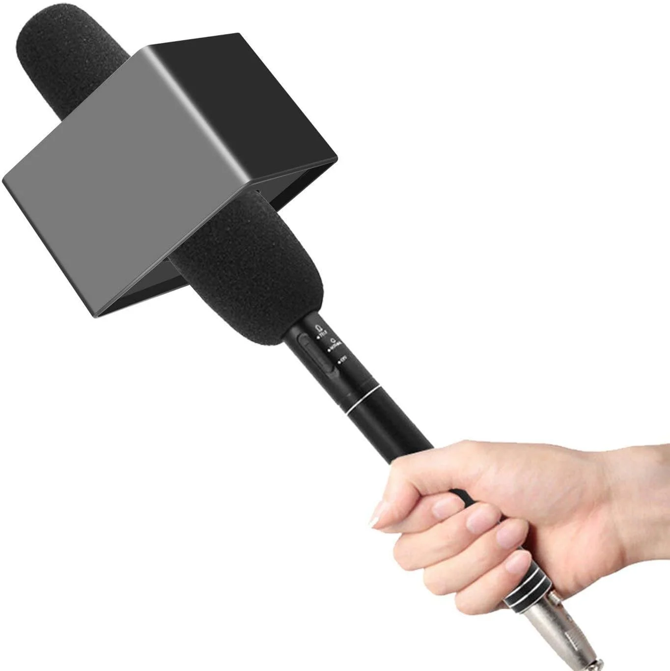 2 عدد پایه میکروفون مصاحبه مکعبی شکل قابل حمل، جنس ABS مرغوب، مشکی و سفید