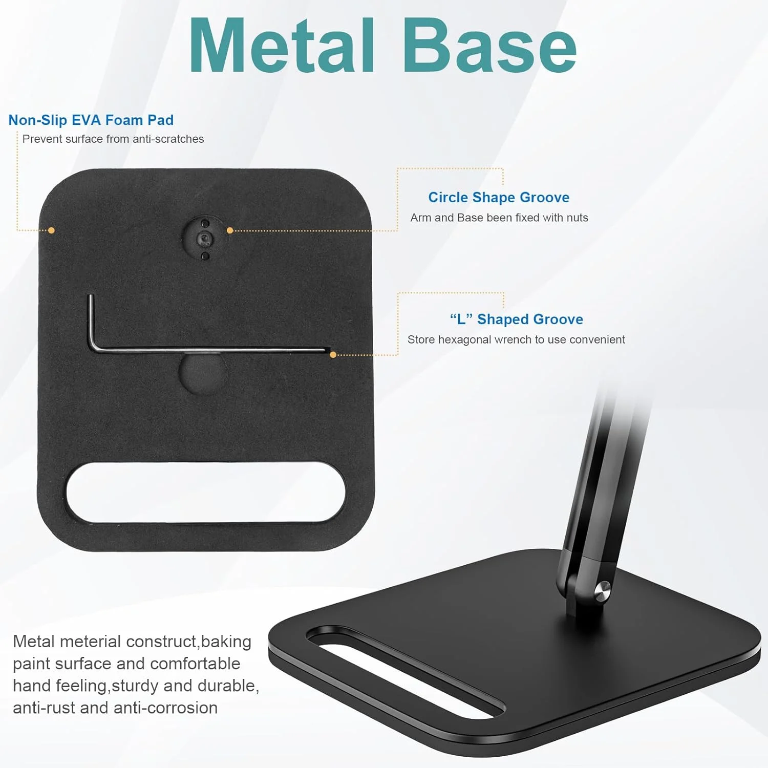 پایه میکروفون استودیویی، بازوی میکروفون قابل تنظیم با گیره رومیزی، آداپتورهای پیچی 1/4 و 5/8 اینچ، سازگار با Fifine/Shure/Pyle / AT2020 / Razor/Rode/Blue Yeti & Snowball/دوربین وب کم