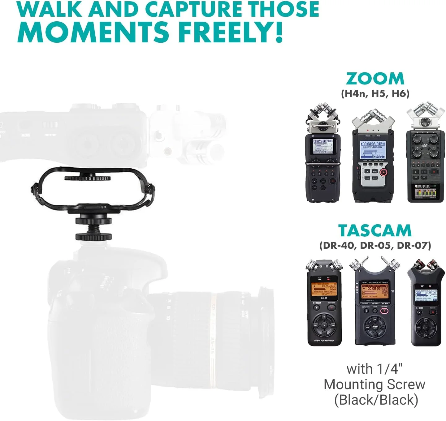 لرزهگیر میکروفون و رکوردر قابل حمل یونیورسال Movo SMM5-B - مناسب برای Zoom H1n, H2n, H4n, H5, H6, Tascam DR-40x, DR-05x, DR-07x و سایر دستگاهها با پیچ ¼ اینچی (مشکی) لرزهگیر میکروفون و رکوردر قابل حمل یونیورسال Movo SMM5-B - مناسب برای Zoom H1n, H2n, H4n, H5, H6, Tascam DR-40x, DR-05x, DR-07x و سایر دستگاهها با پیچ ¼ اینچی (مشکی)