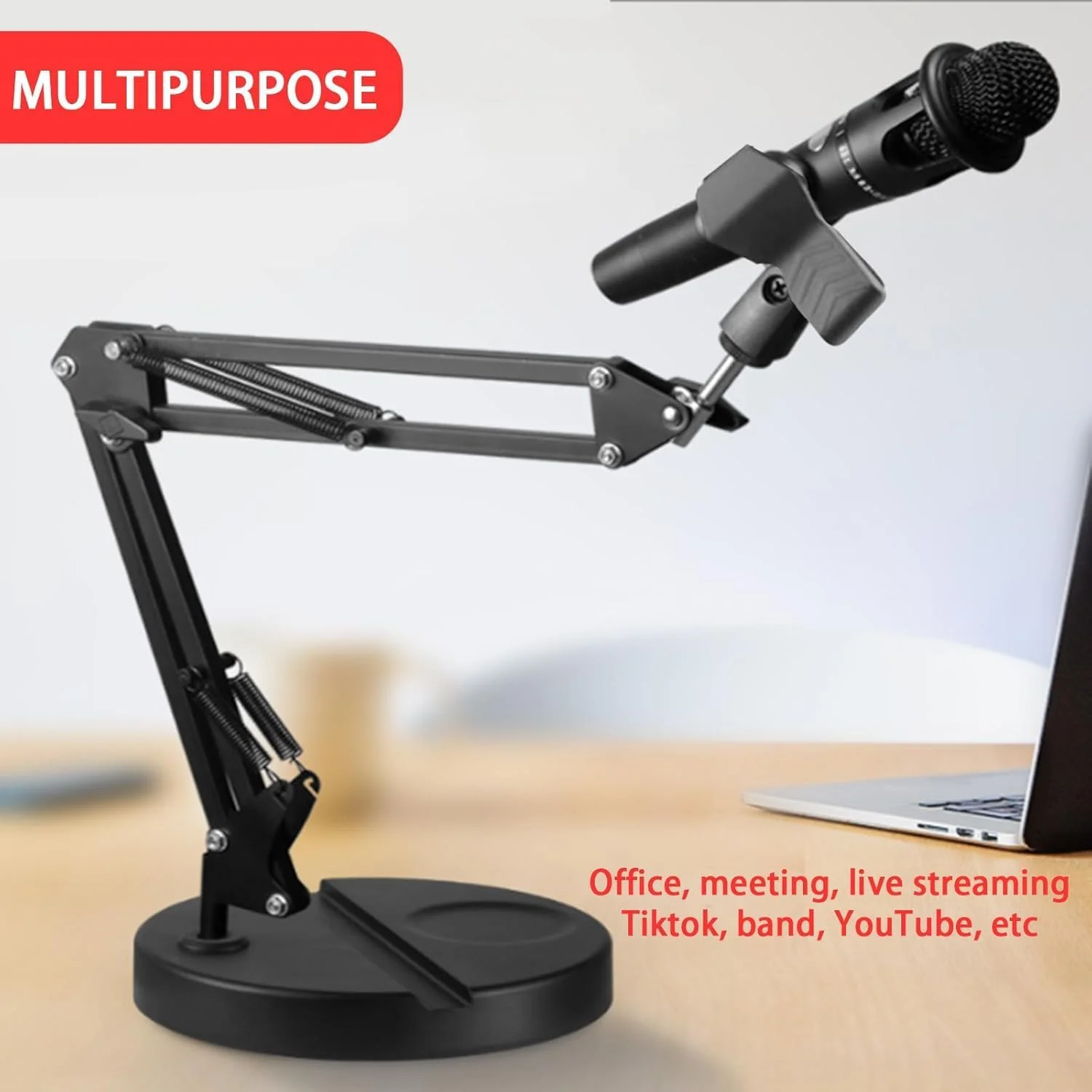 پایه میکروفون رومیزی بازویی، پایه قابل تنظیم ارتقا یافته با گیره فنری برای میکروفون ها (تا قطر 1.96 اینچ)، ایده آل برای بازی، گیتار، پخش زنده یوتیوب و موارد دیگر پایه میکروفون رومیزی بازویی، پایه قابل تنظیم ارتقا یافته با گیره فنری برای میکروفون ها (تا قطر 1.96 اینچ)، ایده آل برای بازی، گیتار، پخش زنده یوتیوب و موارد دیگر