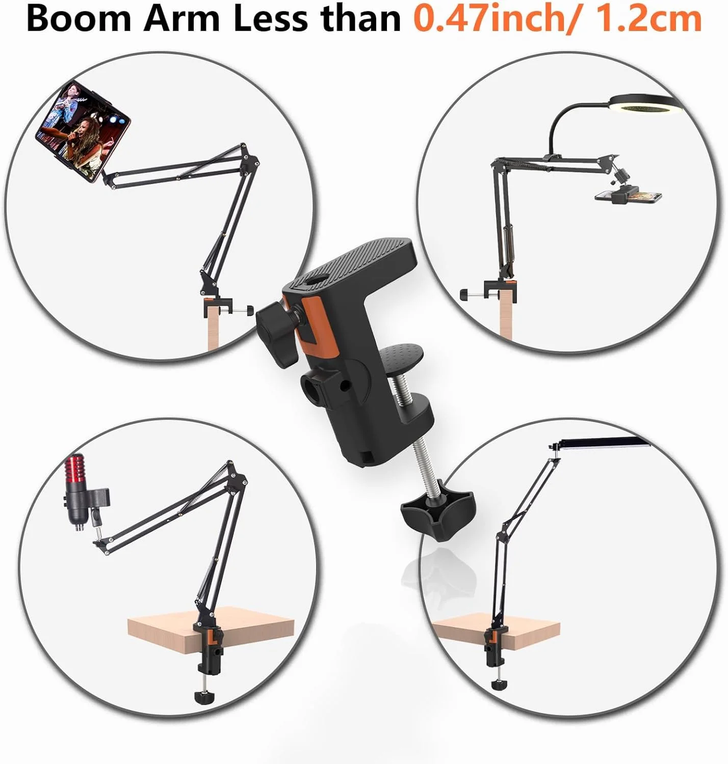 پایه گیره ای رومیزی NALACAL برای پایه میکروفون، گیره C شکل 2 در 1 برای بازوی بوم میکروفون، مناسب برای دوربین سه پایه رومیزی، پایه میکروفون، پایه چراغ، مناسب برای ضخامت میز تا 6.5 سانتی متر، 1 عدد پایه گیره ای رومیزی NALACAL برای پایه میکروفون، گیره C شکل 2 در 1 برای بازوی بوم میکروفون، مناسب برای دوربین سه پایه رومیزی، پایه میکروفون، پایه چراغ، مناسب برای ضخامت میز تا 6.5 سانتی متر، 1 عدد