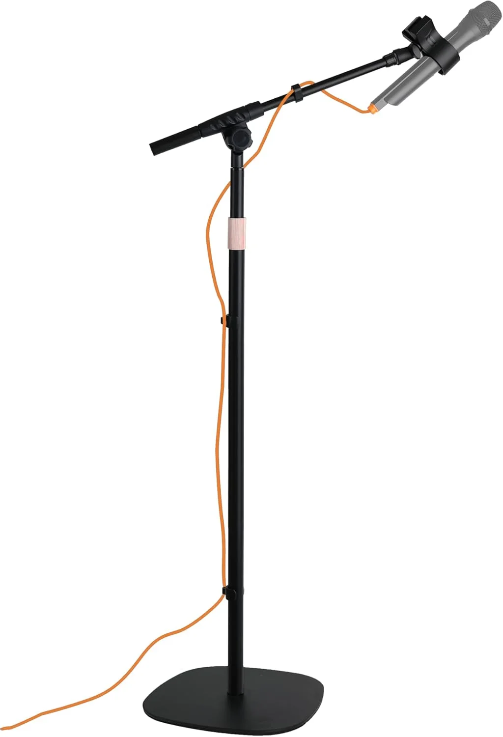 پایه میکروفون ایستاده با بازوی بوم، پایه میکروفون با پایه وزنی تخت، ارتفاع قابل تنظیم از 60 سانتی متر تا 173 سانتی متر، پایه آواز با نگهدارنده میکروفون، گیره های کابل برای اجرا، پادکست، استودیوی ضبط