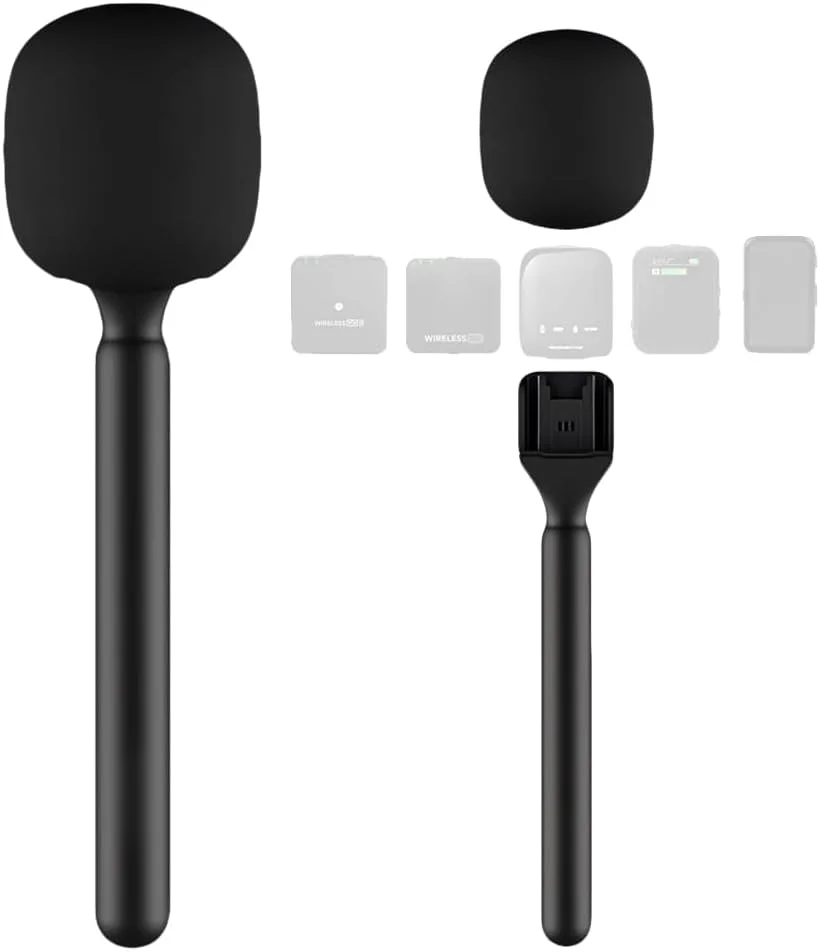 نگهدارنده میکروفون دستی برای میکروفون های بی سیم RODE و DJI، سازگار با تجهیزات Lavalier، ایستگاه های پرچم، ولاگ، پادکست، گزارشگری (مدل TP20) (1)